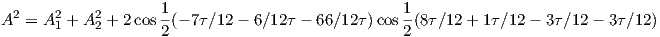                     1                              1
A2 = A21 + A22 + 2 cos-(- 7τ∕12 - 6∕12τ - 66∕12τ)cos-(8τ∕12+  1τ∕12- 3τ ∕12- 3τ∕12 )
                    2                              2
